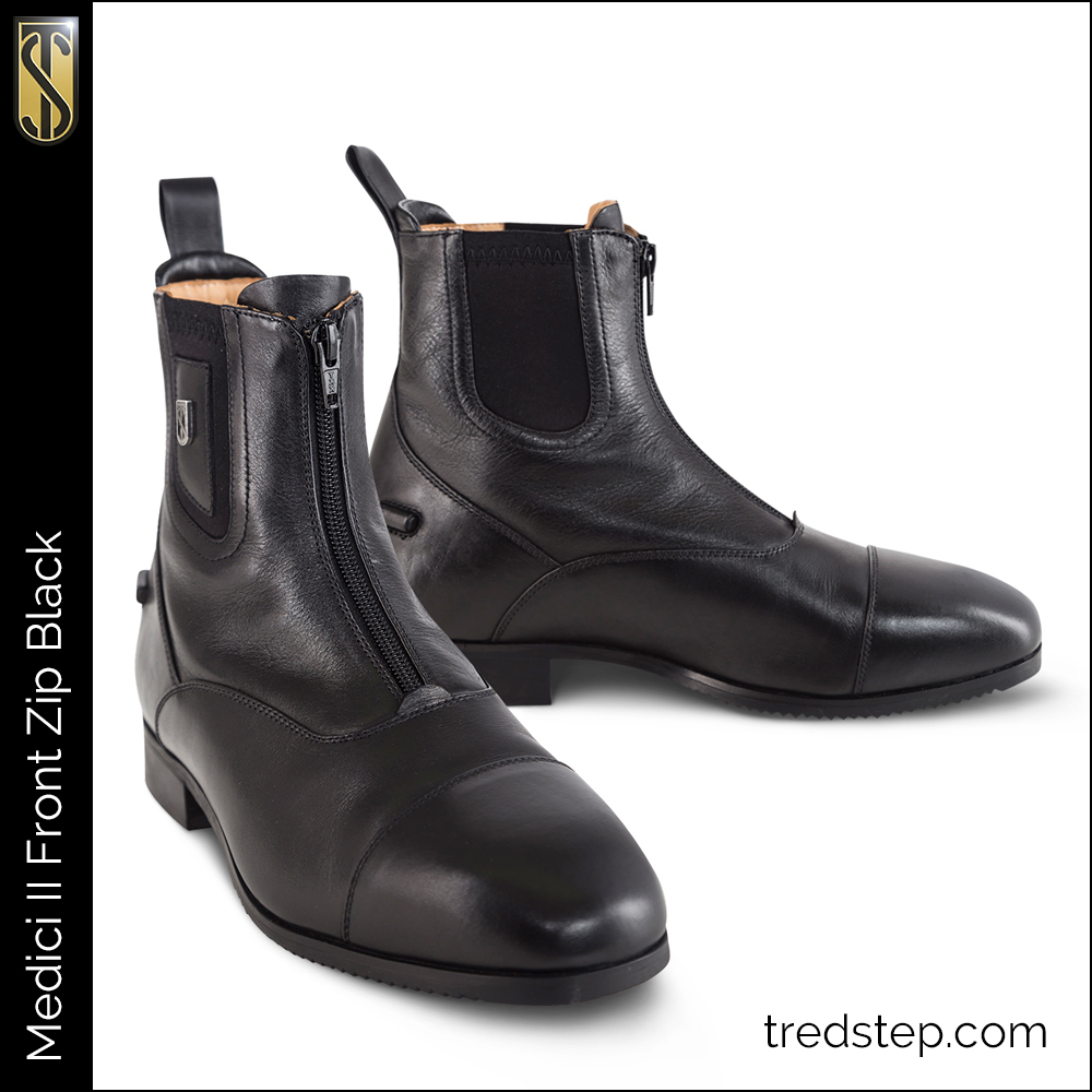 Medici II Front Zip Paddock Boots Black 