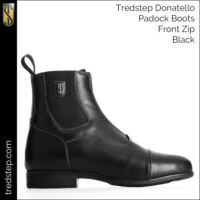 Donatello Paddock Boots Front Zip Black - Tredstep USA & Canada